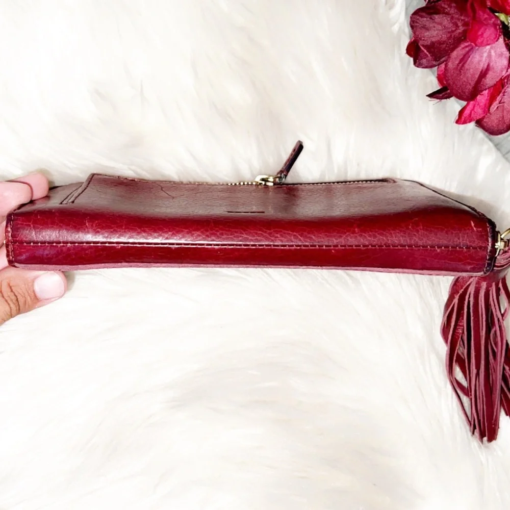FOSSIL Burgundy Tribal Print Leather Wallet